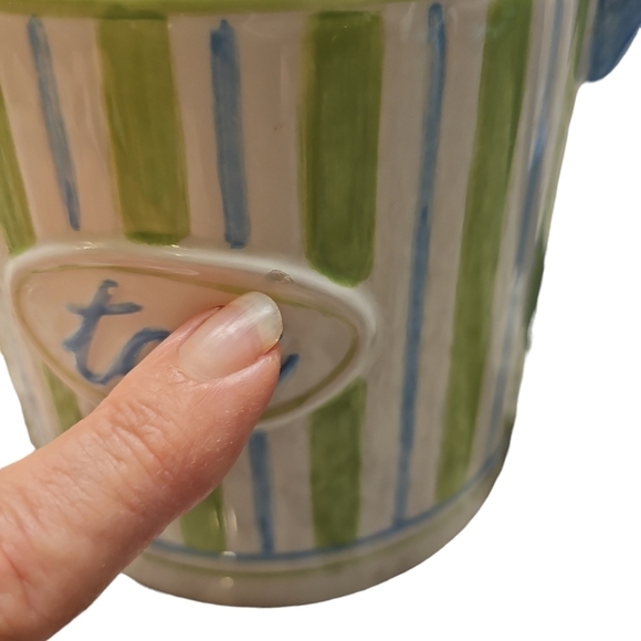 Burton + Burton Porcelain 6 Cup Teapot with Turn and Stay top Green, Blue, White - Picture 5 of 6